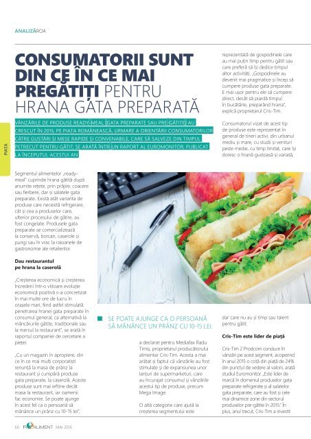 Revista RO.aliment editia 2- expertul tau in industria alimentara