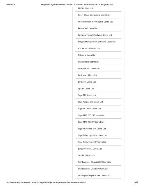Purchase Targeted Project Management Software User Lists from Span Global Services