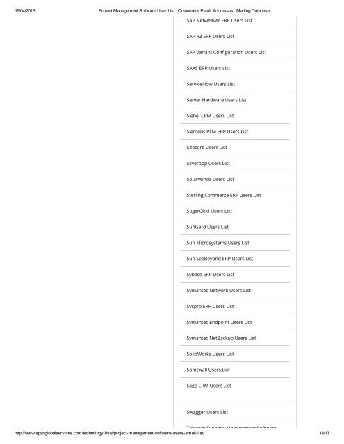 Purchase Targeted Project Management Software User Lists from Span Global Services