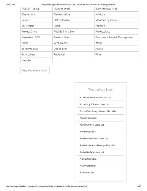 Purchase Targeted Project Management Software User Lists from Span Global Services