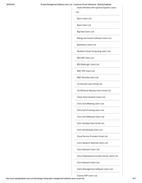 Purchase Targeted Project Management Software User Lists from Span Global Services