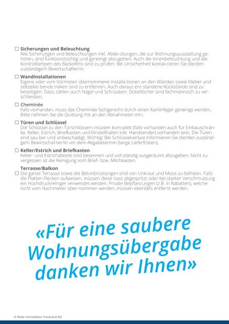 Checkliste Wohnungsrückgabe - Stand Juli 2016