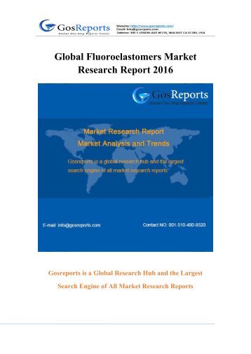 Global Fluoroelastomers Market Report 2016