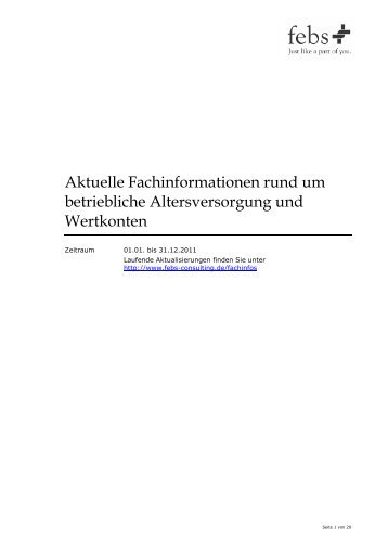 Aktuelle Fachinformationen rund um betriebliche Altersversorgung ...