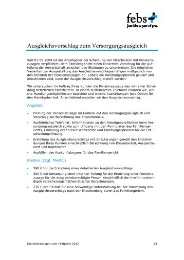 Ausgleichsvorschlag zum Versorgungsausgleich - febs  Consulting ...