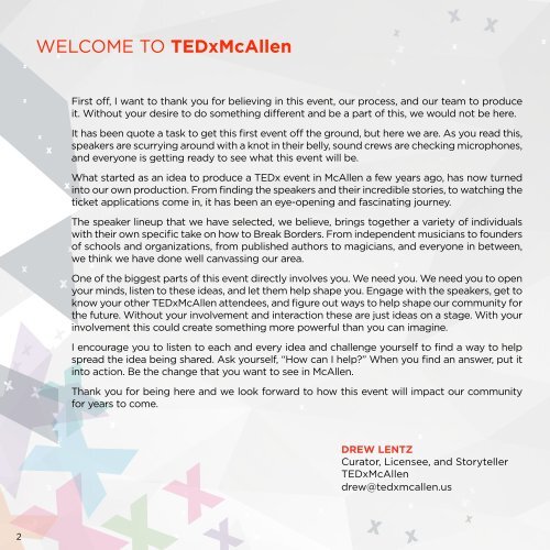 2015 TEDxMcAllen Program