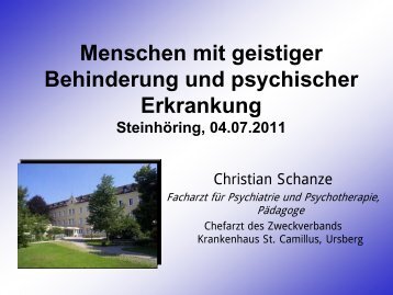 Geistige Behinderung - psychische Erkrankung - EVBZ Steinhöring