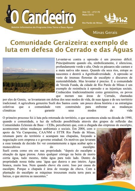 Comunidade geraizeira: exemplo de luta em defesa do cerrado e das ?guas