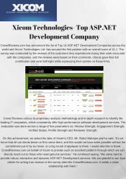 Xicom Technologies- Top ASP.NET Development Company