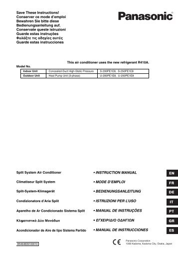 Save These Instructions! Conserver ce mode d ... - Kälte Bast GmbH