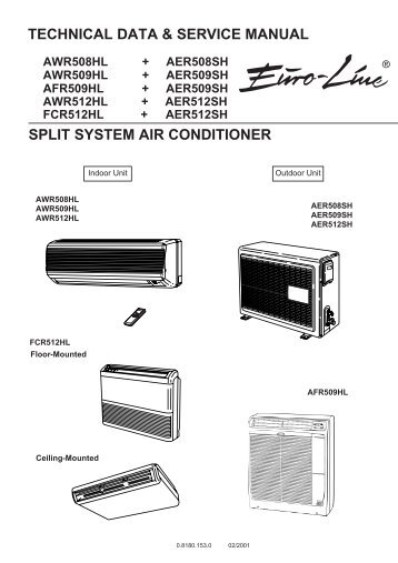 technical data & service manual split system air conditioner