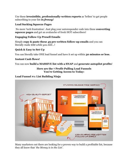 Profit Lead Funnels review and giant bonus with +100 items