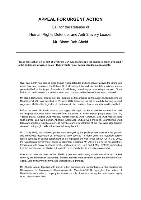 Appeal For Urgent Action Unpo appeal for urgent action unpo