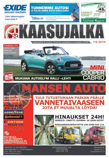 Kaasujalka 7-8/2016, Pirkanmaa