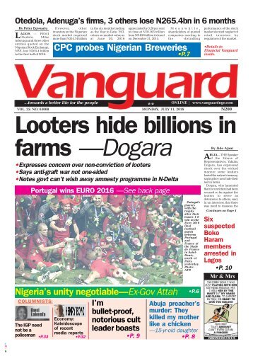 Looters hide billions in farms - Dogara