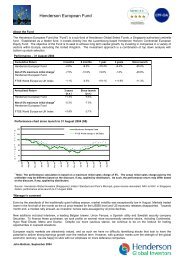 Henderson European Fund - Henderson Global Investors