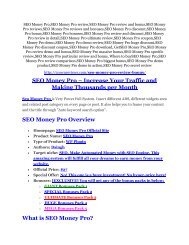 SEO Money Pro review-SECRETS of SEO Money Pro and $16800 BONUS