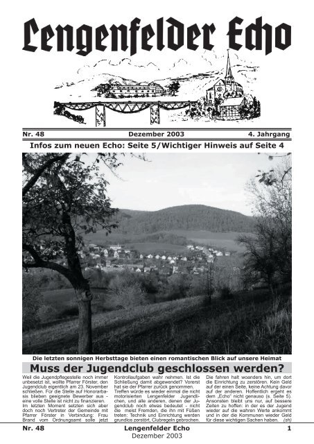 Lengenfelder Echo, Ausgabe Dezember 2003 - Eichsfeld-Archiv des ...
