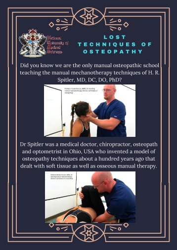 NUMSS Offers - Lost Techniques of Osteopathy