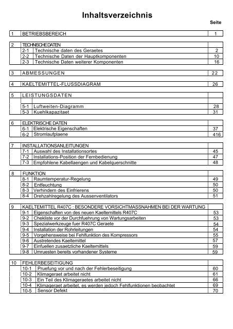 TECHNISCHE DATEN & SERVICE HANDBUCH ... -  Kälte Bast GmbH