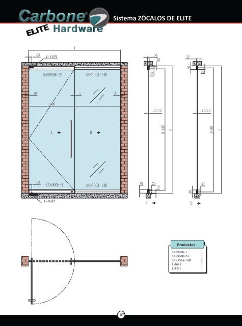 Catálogo de Elite Hardware para Vidrio Templado