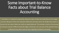 Some Important-to-Know Facts about Trial Balance Accounting