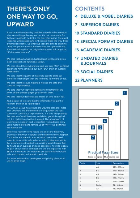 Upward 2024 Diary Catalogue