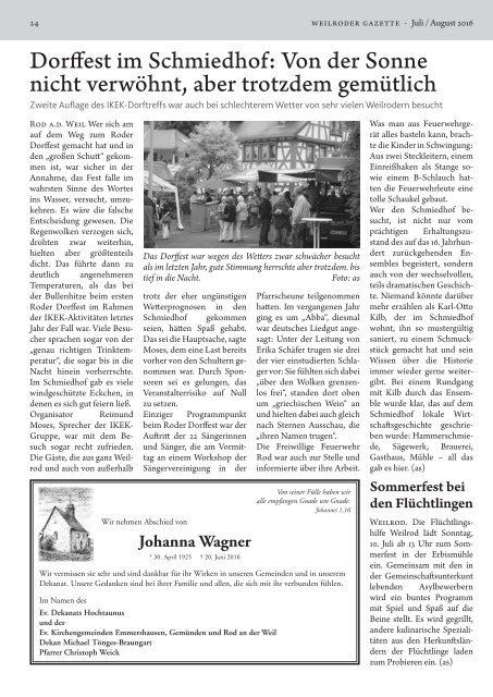 Weilroder Gazette Juli/ Aug. 2016