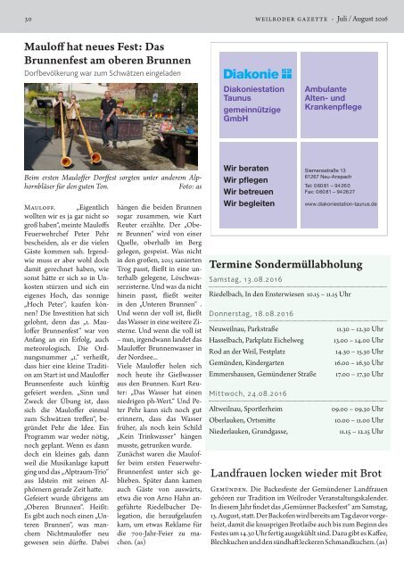 Weilroder Gazette Juli/ Aug. 2016