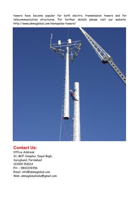 Telecom Monopoles Towers Design