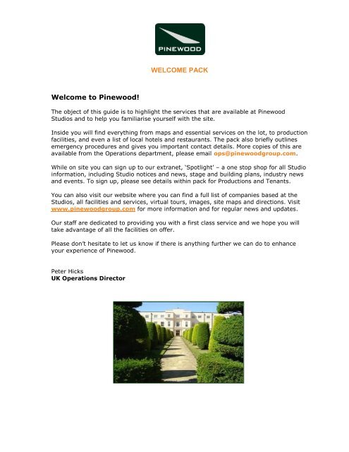 Pinewood Welcome Pack_2016