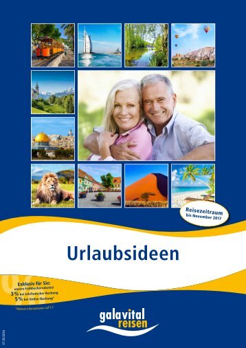 galavital reisen Katalog Urlaubsideen Mai 2016