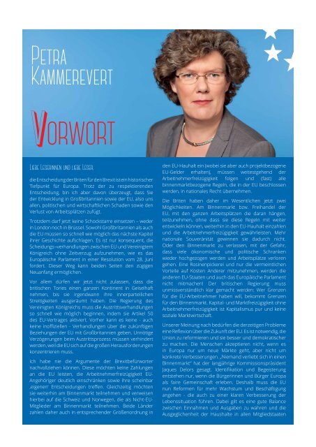 Infobrief der Europaabgeordneten Petra Kammerevert - Ausgabe: Juli 2016 Nr.7