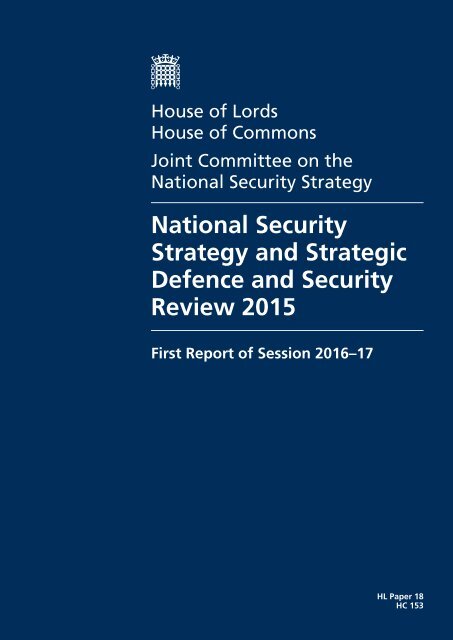 National Security Strategy and Strategic Defence and Security Review 2015