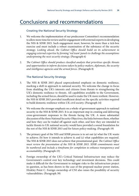 National Security Strategy and Strategic Defence and Security Review 2015