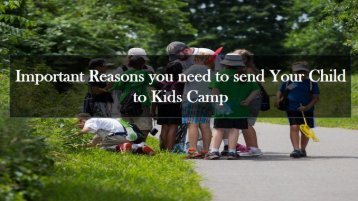 Important Reasons you need to send Your Child to Kids Camp