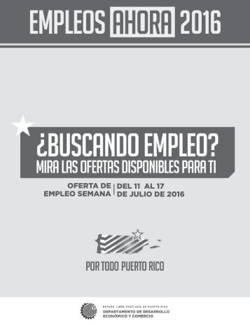 Ofertas de empleo 11 al 17 de Julio