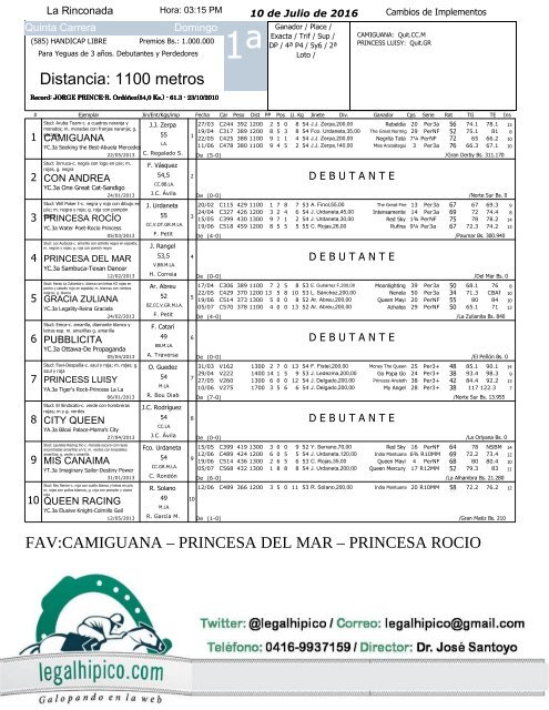 Retrospectos-La-Rinconada-Sábado-9-de-Julio y Domingo 10 de Julio