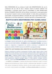 RICETTE di DIETA MEDITERRANEA per i GLOBAL GOALS - 12 luglio 2016