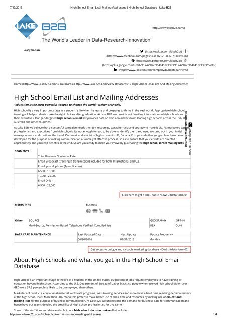Schooladdress Examples High School Email Address Lists