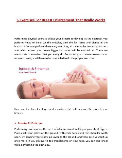 Exercise for your breast store