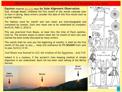 OBSERVATIONAL HEBREW YEAR OF MOSES