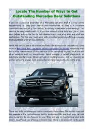 Locate The Number of Ways to Get Outstanding Mercedes Benz Solutions