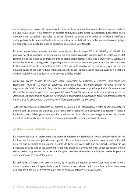 EL TESTIMONIO DE LA VÍCTIMA DE TRATA DE PERSONAS