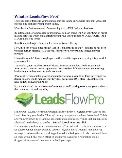 6LeadsFlow Pro Review and Premium $14,700 Bonus