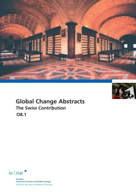 Global Change Abstracts The Swiss Contribution - SCNAT