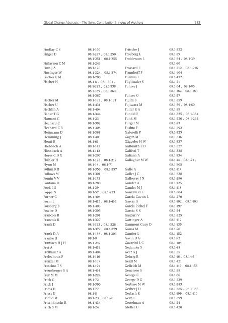 Global Change Abstracts The Swiss Contribution - SCNAT