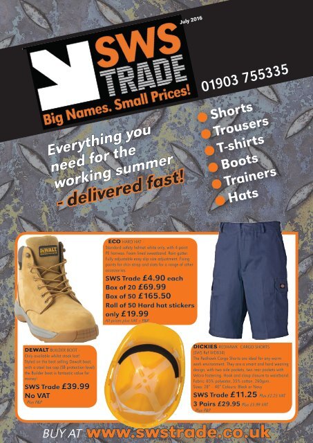 SWS Trade Special Offers July 2016