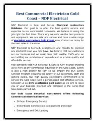 Best Commercial Electrician Gold Coast – NDF Electrical