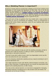 Why a Wedding Planner is important??